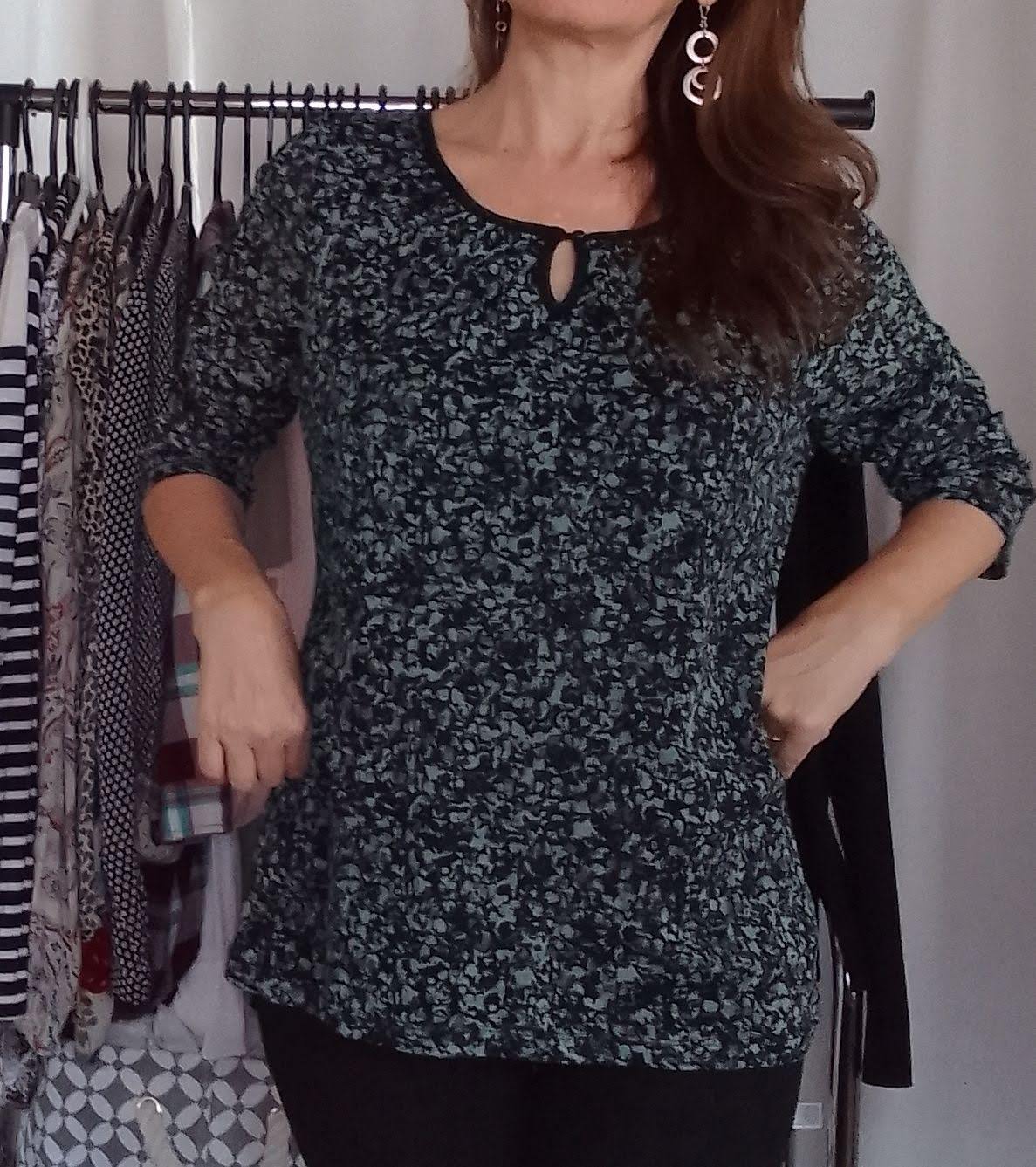 Blusa recta en estampado pequeno